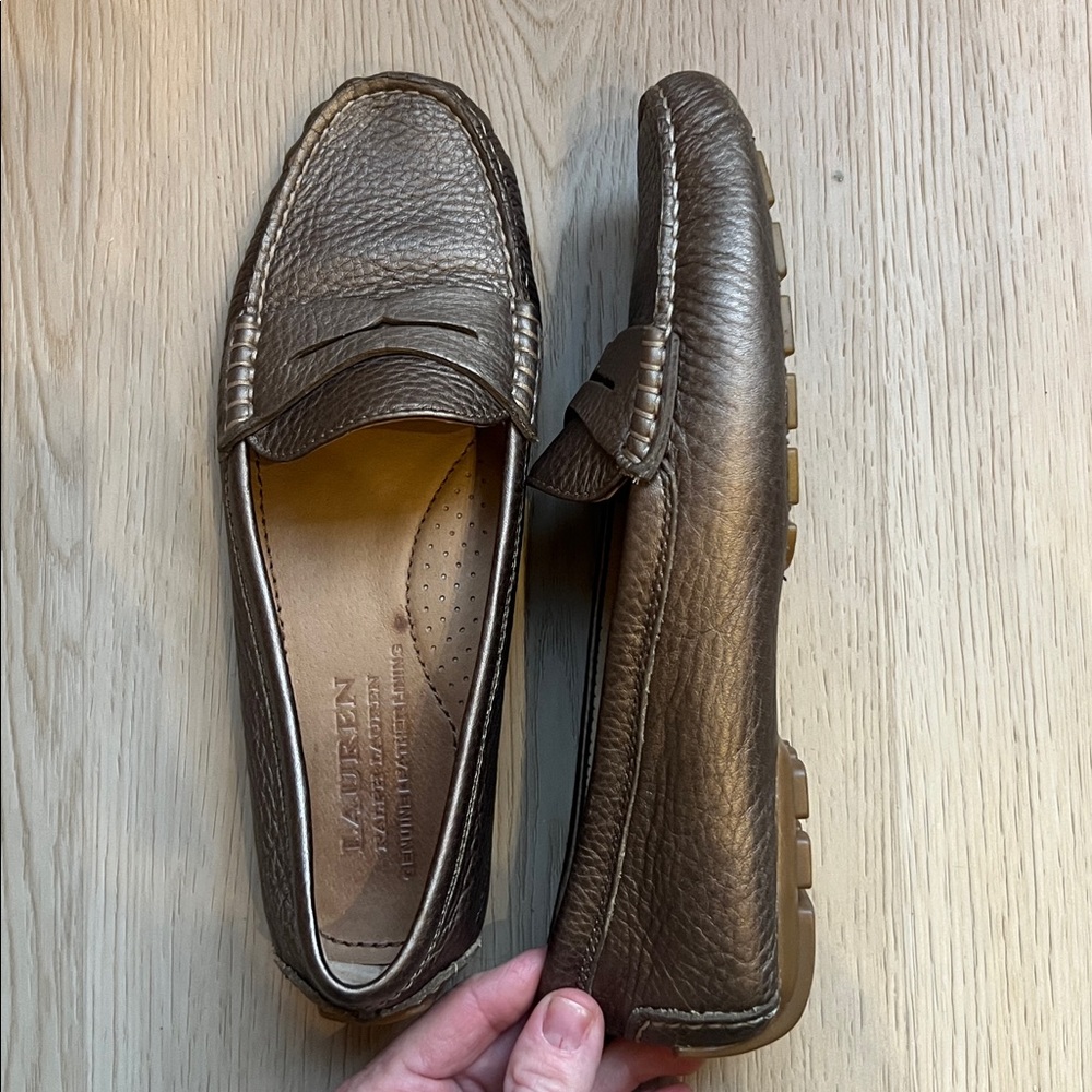 Ralph Lauren bronze leather Penny loafers